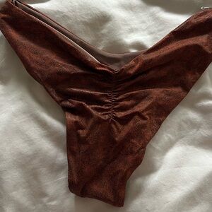 Brown Scrunch-Back Swim Bottoms
